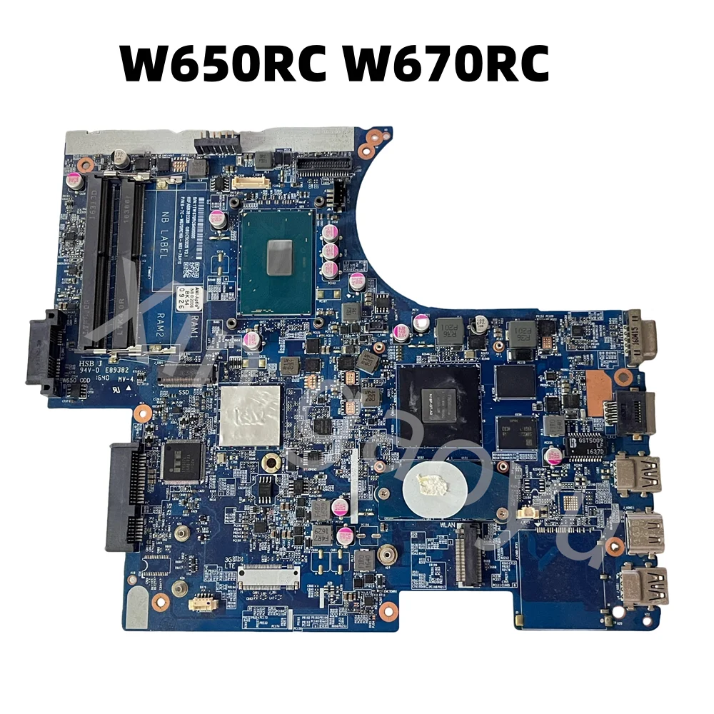 Original For CLEVO K650D-SL5D1 W650RC W670RC W650R W670R Motherboard with i7-6700HQ  GTX950M 6-71-W65R0-DN3