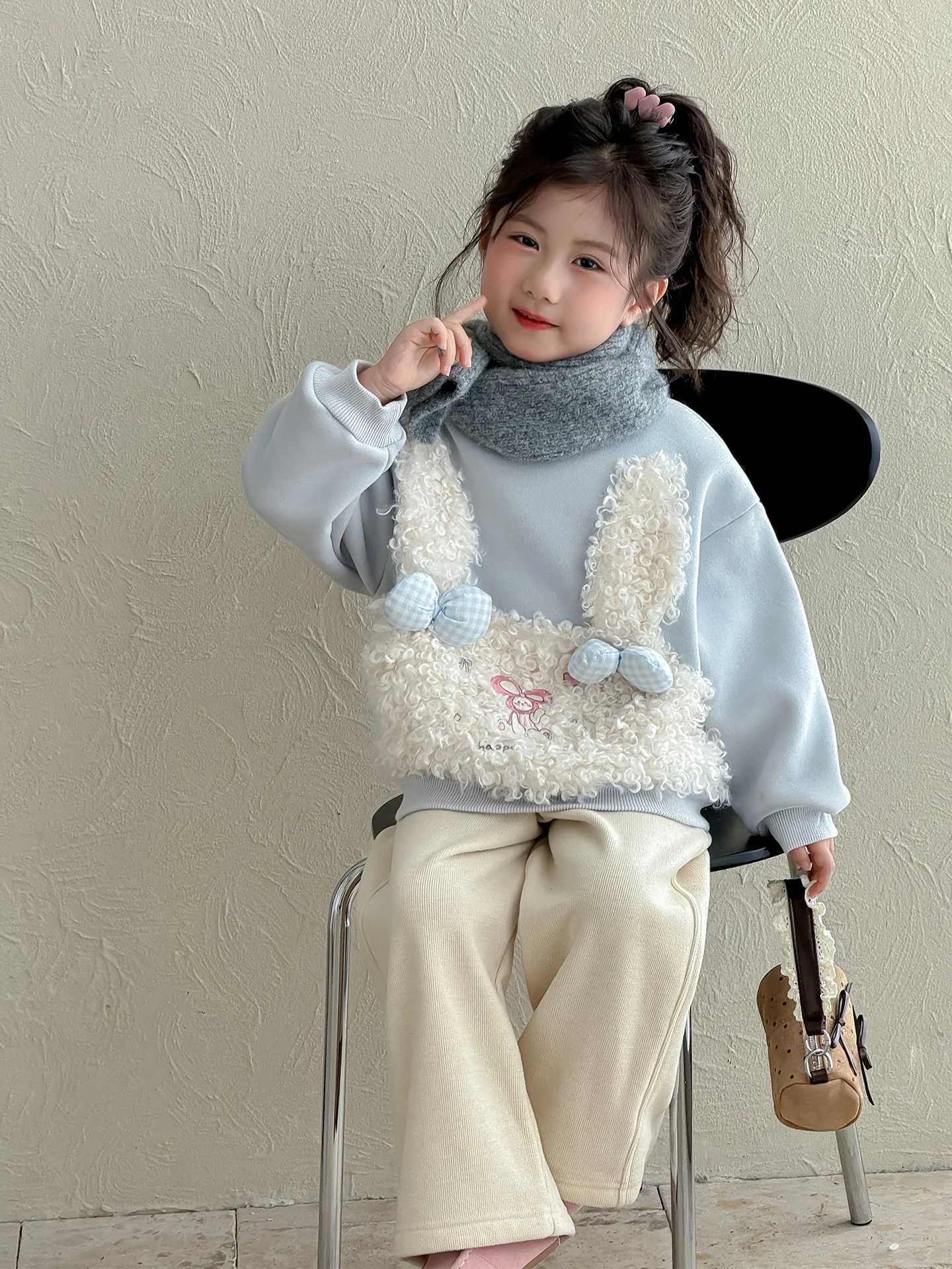 

Детская толстовка с капюшоном на подкладке из мультфильма, круглый пуловер Ne, теплый женский милый модный свитер для малышей, осенне-зимний новый свитер