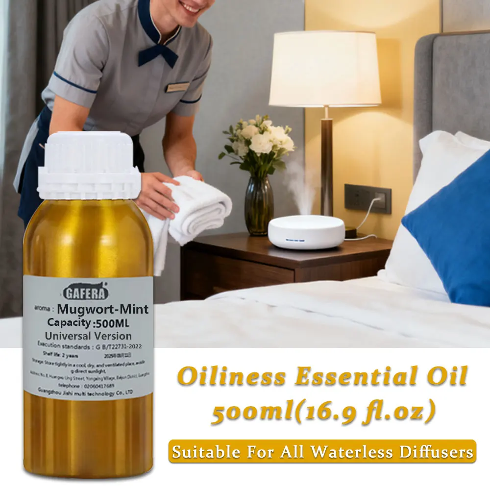 

GAFERA 500ml(16.9 fl.oz) Mugwort-Mint Essential Oils - For All Waterless Diffusers, Aroma Diffuser Replenish Aromatherapy Oils