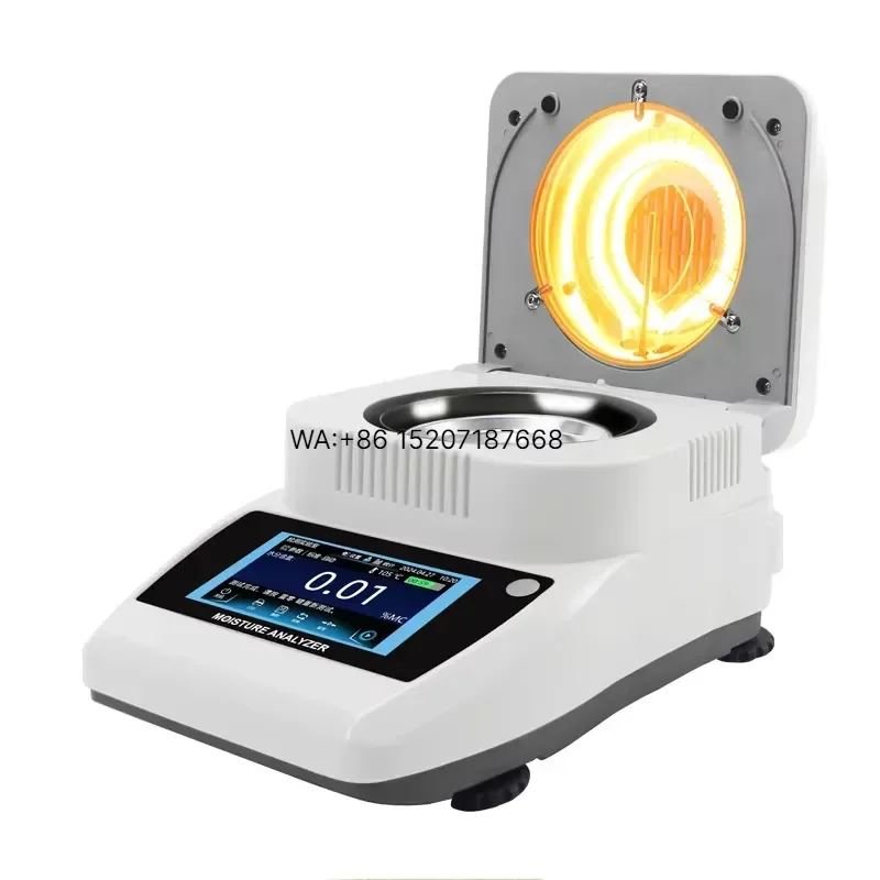 Wmwmnu DHS-121 0.001g Halogen Moisture Analyzer for Grain Food Laboratory Solid Soil Tobacco Wood Tea Tester Meter