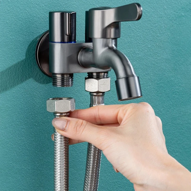 

Многофункциональный трехходовой угловой кран из нержавеющей стали, кран для стиральной машины, балкон, туалет, переключатель, швабра, смеситель для бассейна