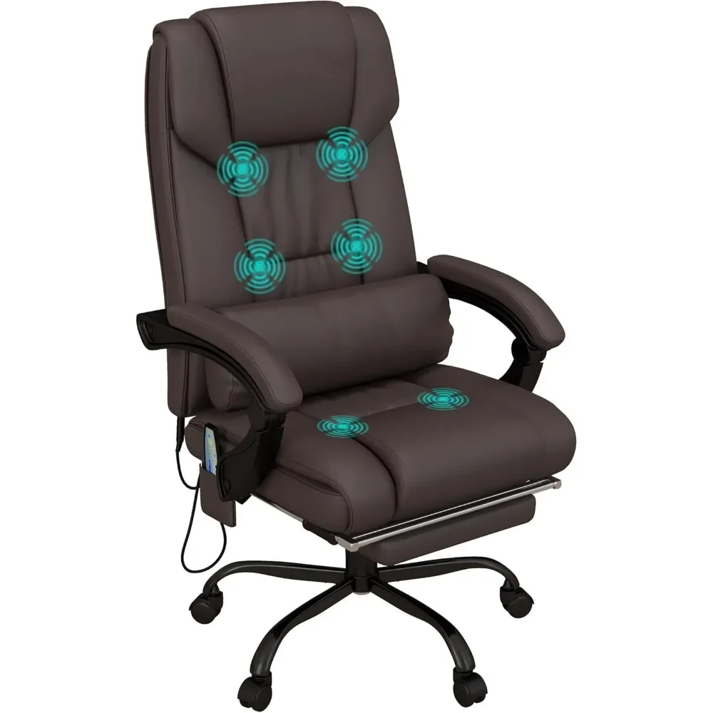 Vinsetto High Back Vibration Massage Office Chair with 6 Points, Hight Adjustable Computer Desk Chair, Reclining Office Chair