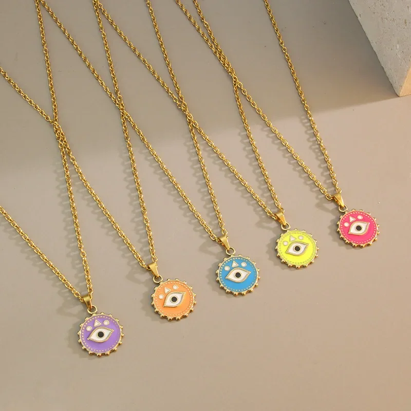 personality Minimalist Retro Eye Necklace Set Instagram New Hot Selling Personalized Pendant Earrings gift