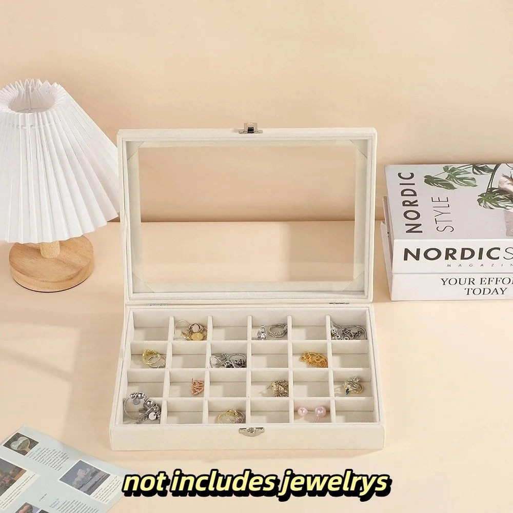 

Portable Solid Color Jewelry Box Lightweight Large Capacity Jewelry Storage Case Detachable Necklace Storage Box Gift