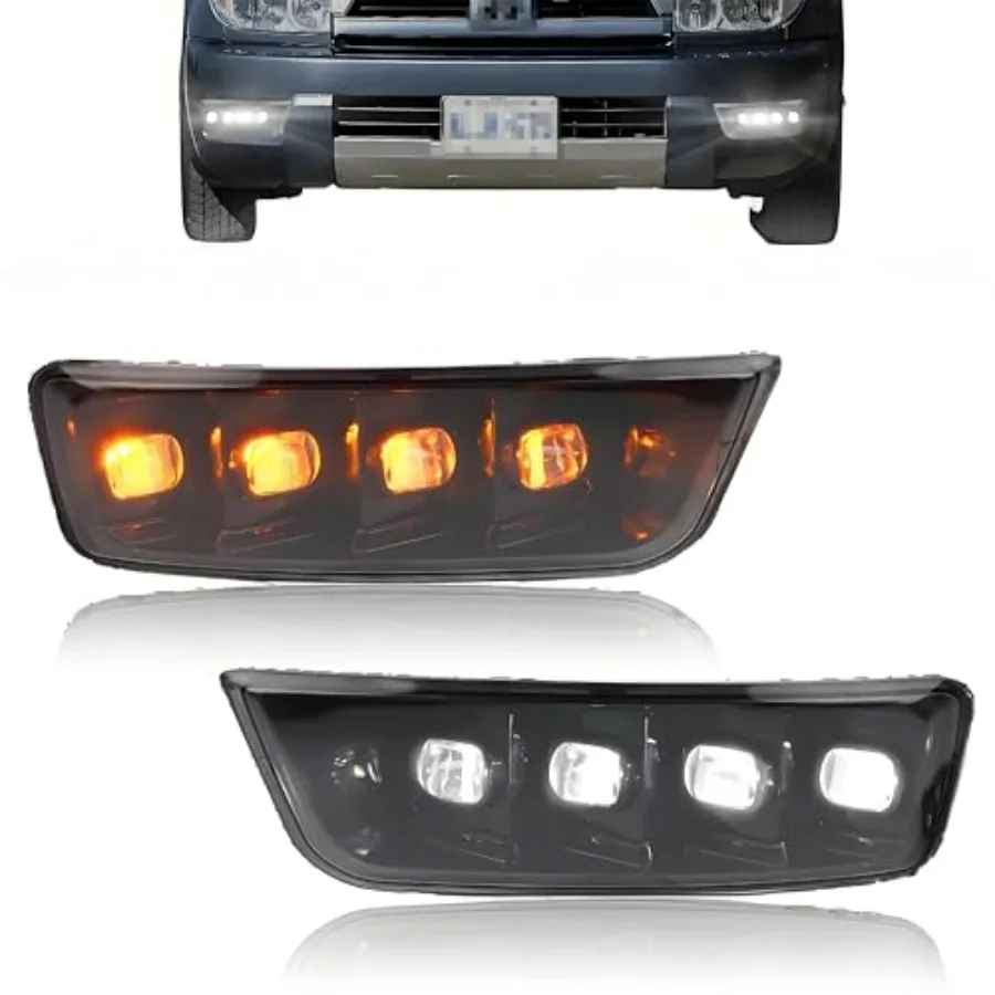 

Последовательные передние светодиодные противотуманные фары для 2003-2005 4Runner с прозрачными линзами с переключателем Ультра-яркие 4 светодиодные бусины Янтарный указатель поворота и