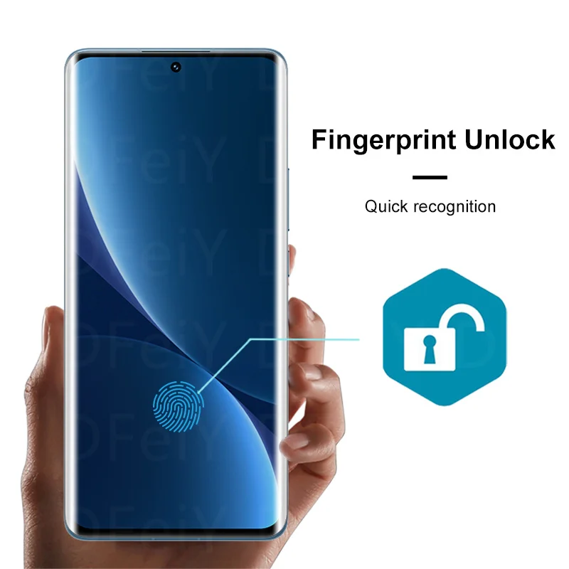 DFeiY UV-Glas für Xiaomi 12 Pro, vollständige Abdeckung, UV-Displayschutz für Xiaomi 12X 12S Pro 12S Ultra-gehärtete Glasfolie