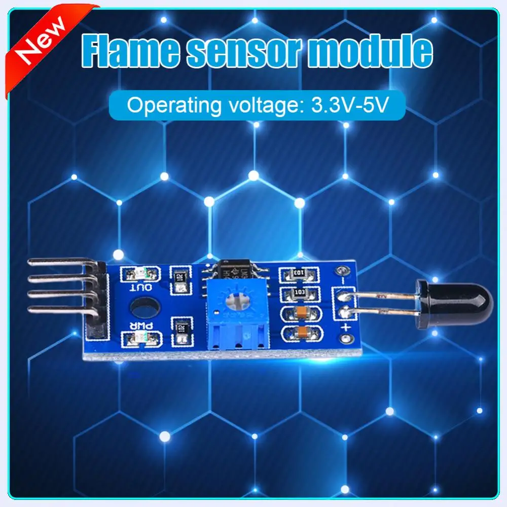 1-10pcs 4Pin IR Flame Detection Sensor Module 3.3V-5V Fire Detector Infrared Receiver Module Accessories for Arduino DIY Kit
