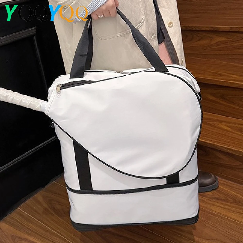 

1PCS Tennis Travel Bag for Women with Exterior Drawstring Racket Pocket and Separate Shoe Compartment, Weekend Bags