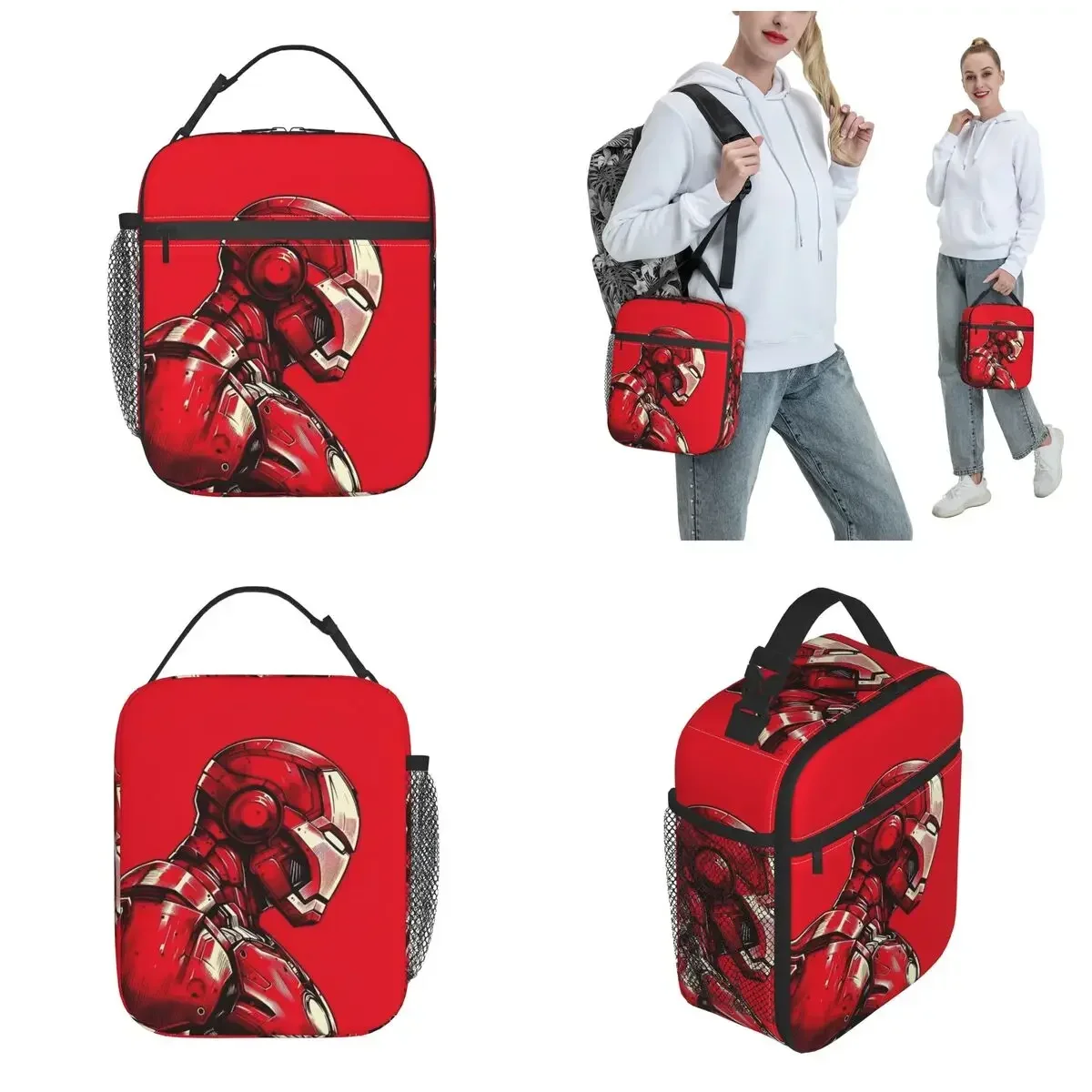 Iron Man Heroes Return Insulated Lunch bags Cooler Bag ReusableLunch Container Leakproof Tote Lunch Box Food Handbags Outdoor