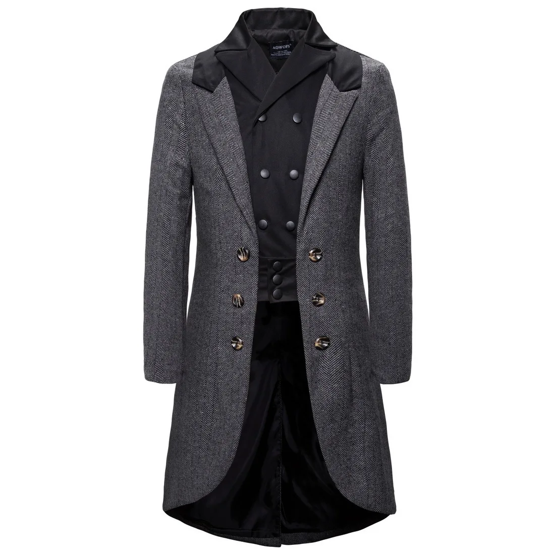 New in autumn and winter, men's woolen coat medium and long trench coat