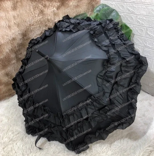 Baota type vinyl sun protection princess umbrella semi-automatic long handle rain umbrella LOLITA