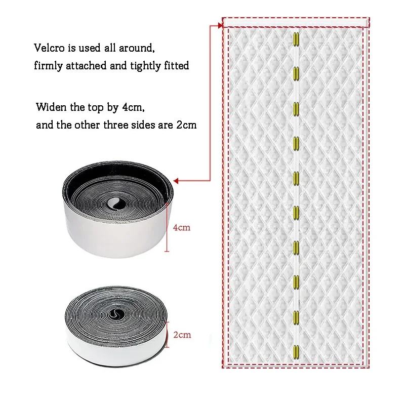 White magnetic cotton door curtain, thickened, warm, partition curtain, soundproof, cold proof, blackout curtain, customizable