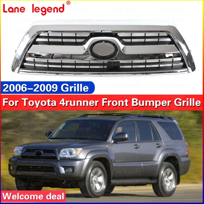 Car Grill For Toyota 4RUNNER 2006-2009 modified with light Grille Grill Mask Front bumper net Car Accessories