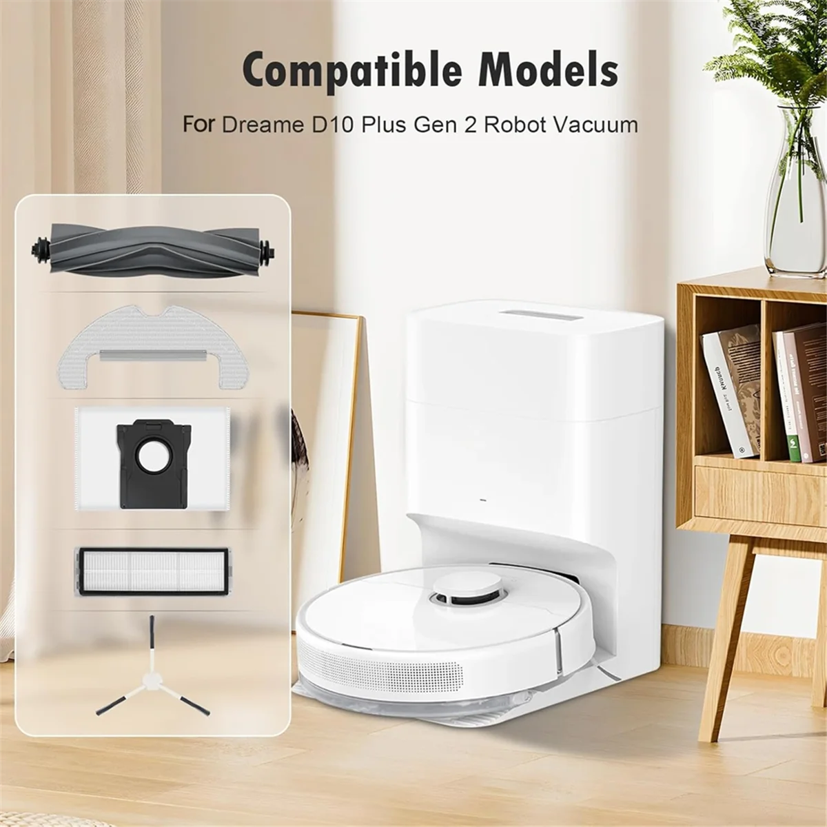 

44PCS Brush Filter Dust Bag and Mop Cloth Kit for Dreame D10 Plus Gen 2 RLD32GD Vacuum Cleaner Replacement Parts