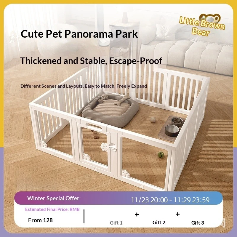 Corral para perros pequeños interior: barrera plegable portátil - imagen 2