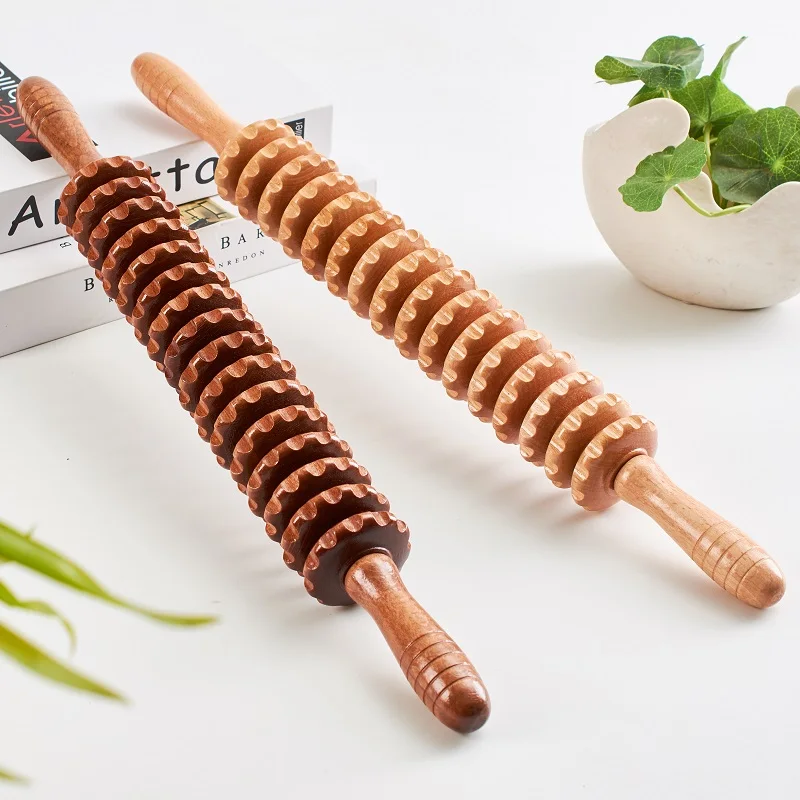 Relax Spiked Club Massager Roller Fitness Meridian Yoga Wand Thin Leg Cervical Spine Roller Massage Stick