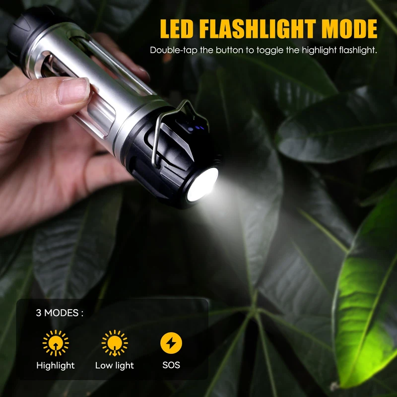2-in-1 فانوس التخييم مصباح يدوي في الهواء الطلق المحمولة ضوء المغناطيس القائم على ضوء فلاش للتخييم والمشي لمسافات طويلة والصيانة والطوارئ #3