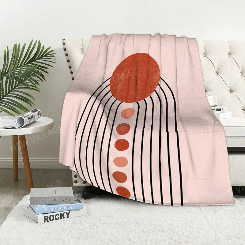 Home decoration plush Sofa blanket Morandi lines and flowers Bedspread on the bed fluffy soft blankets thick blanket for winte