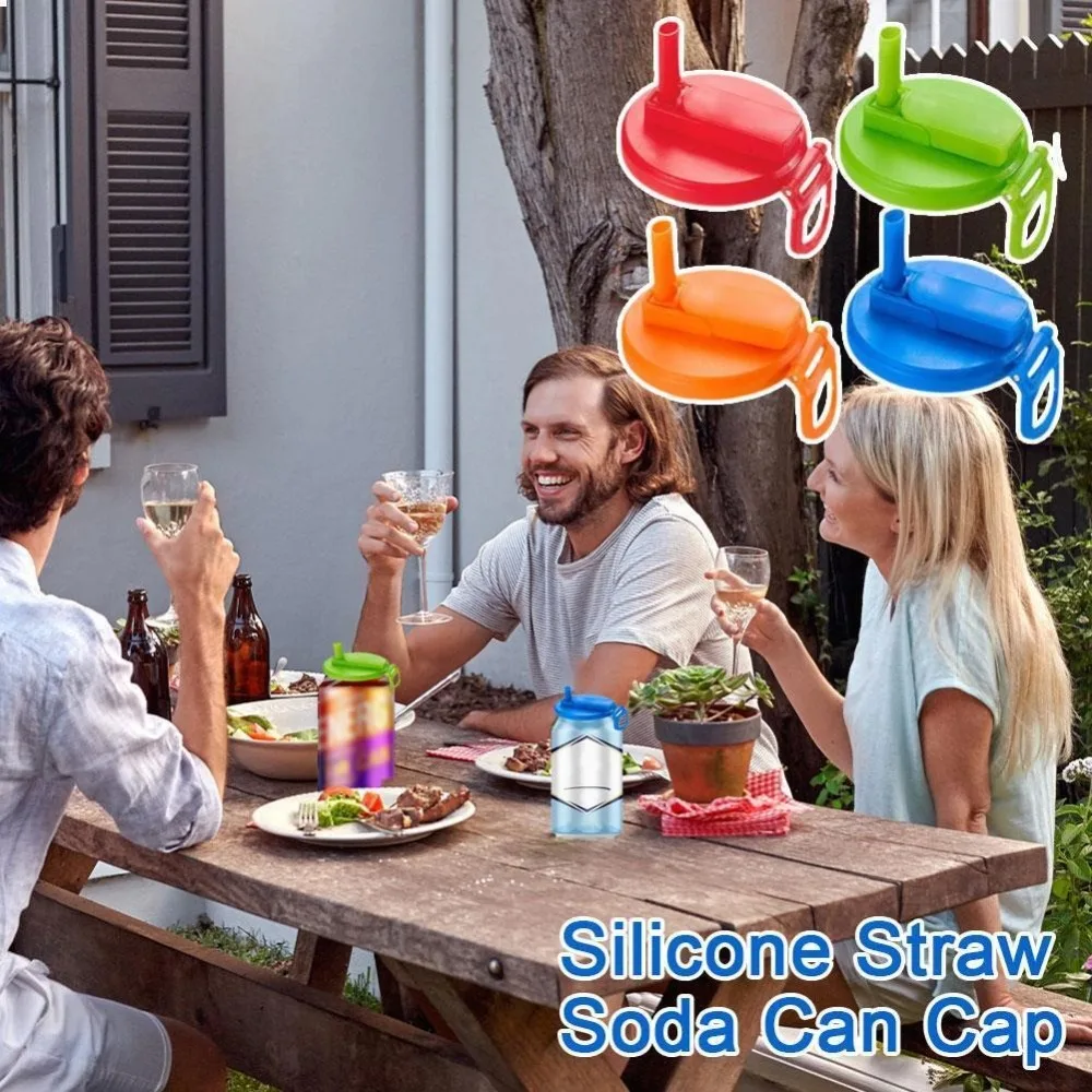 Plastic Soda Can Lids Replacement Cup Lid Straws Soda ​Can Covers Splash Proof Beer Can Covers For Soda for Bottle Accessories