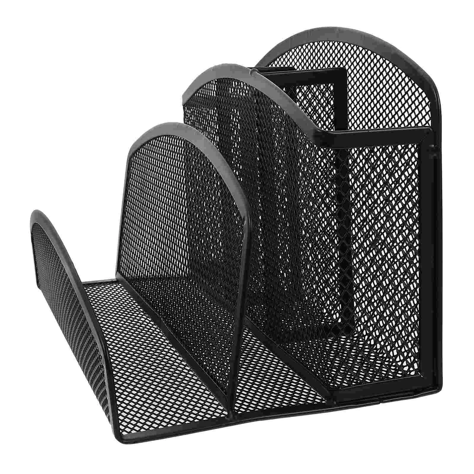 Mesh Pen Houder Desktop Bestand Verticale Organizer Zwart Kantoor Voor Map Sorter Student