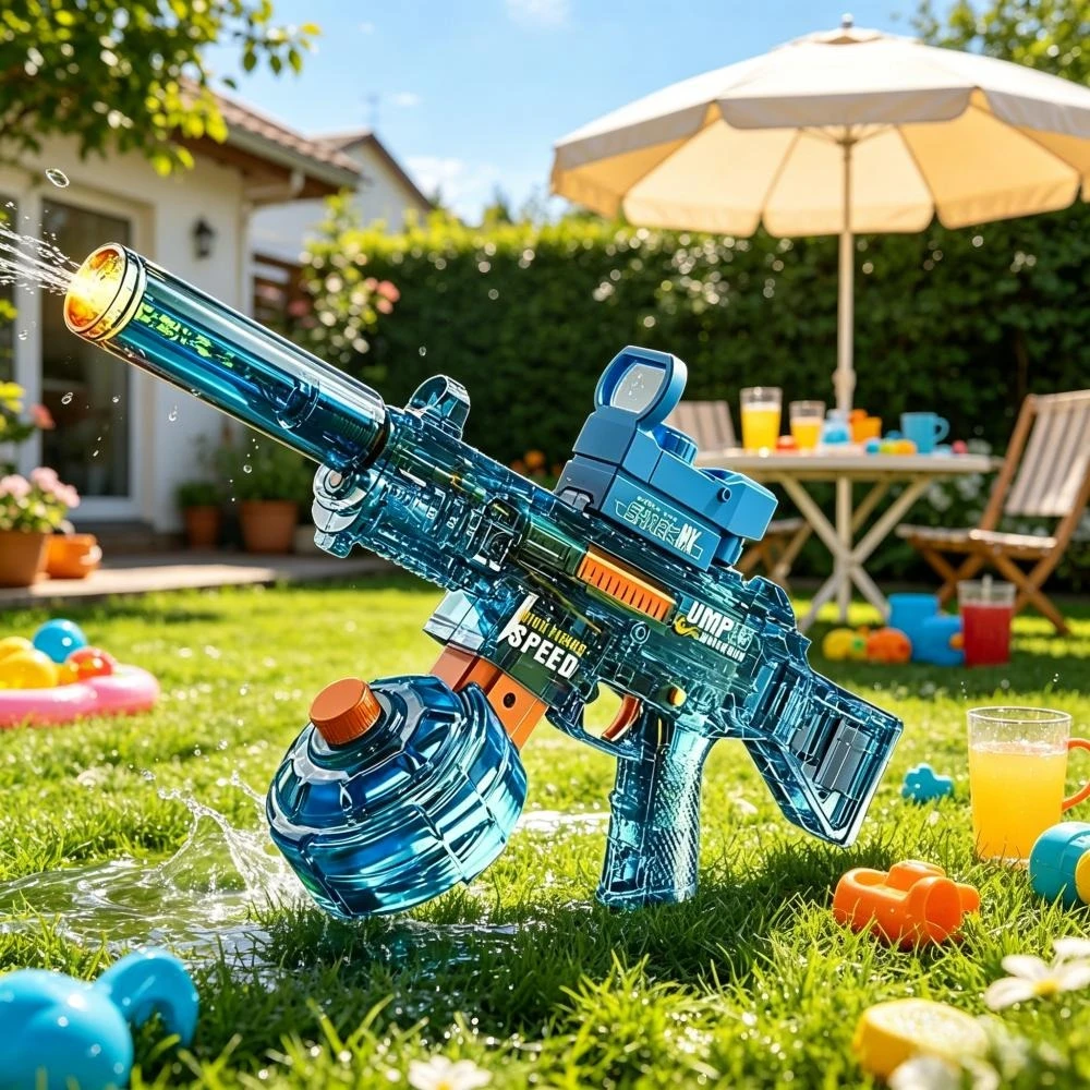 

Электрический водяной пистолет UMP45 с имитацией пламени, большой емкости, высокого давления, автоматический, для летних игр на открытом воздухе и в бассейне