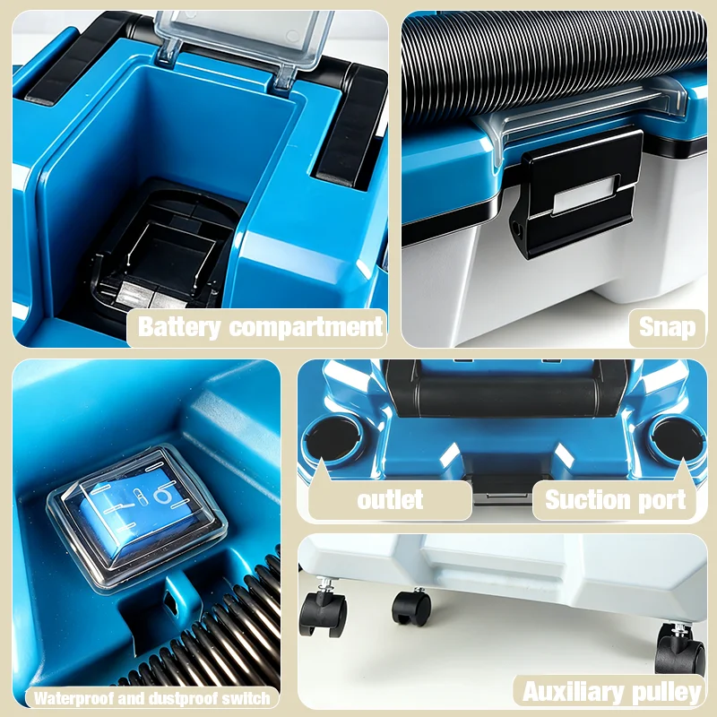 Brushless Vacuum Cleaner Powerful Suction Cordless Shop Vac Dust Extractor Wet & Dry Vacuum Cleaner For Makita 21V Battery Pin