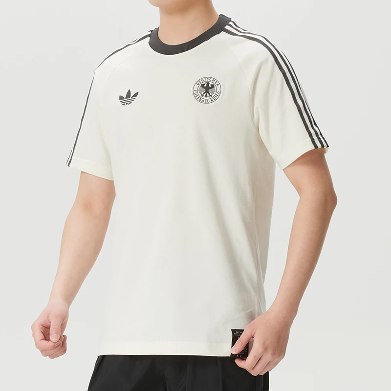 Adidas Originals Men's Comfortable round Neck Short Sleeve T-Shirt Three Stripe Design Breathable Sportswear Casual KG5098