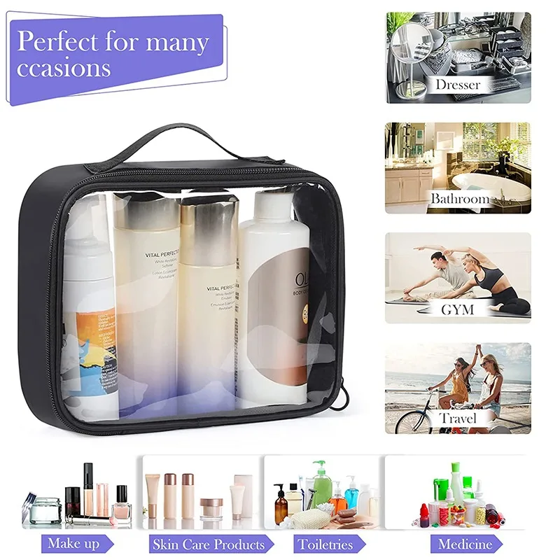 Portable Travel Wash Bag Female Transparent Waterproof Makeup Storage Pouch Large Capacity Cosmetic Organizer Beauty Women Case