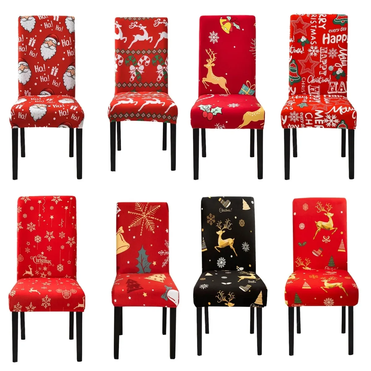 

Christmas Chair Cover 33 Colors for Choice Seat Protector Chair Covers for Dining Room Kitchen Hotel Living Room Wedding Banquet