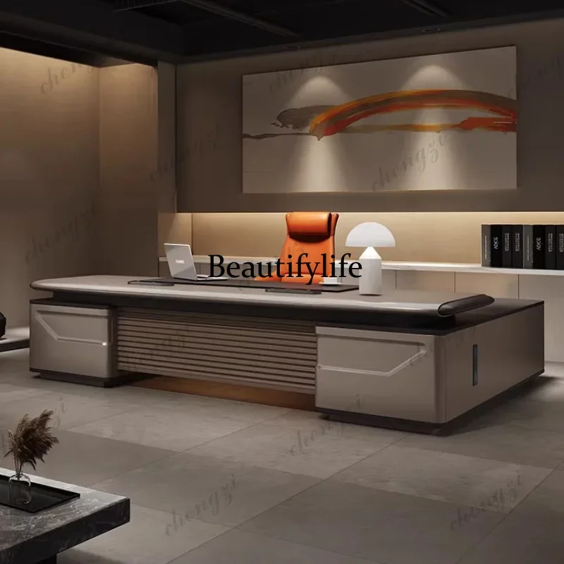 X188 Modern High-end Luxury Office Table Bureaux De Travail Mesa De Computador Multi Functional Baking Paint Computer Desk