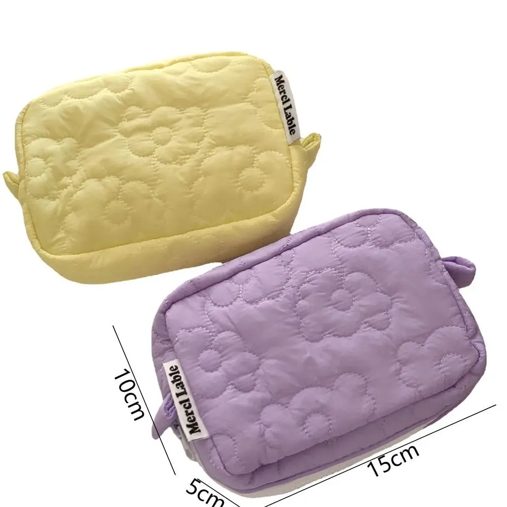 Fashion Cotton Makeup Storage Bag Korean Quilted Flower Cosmetic Bags Women Beauty Case for Girls