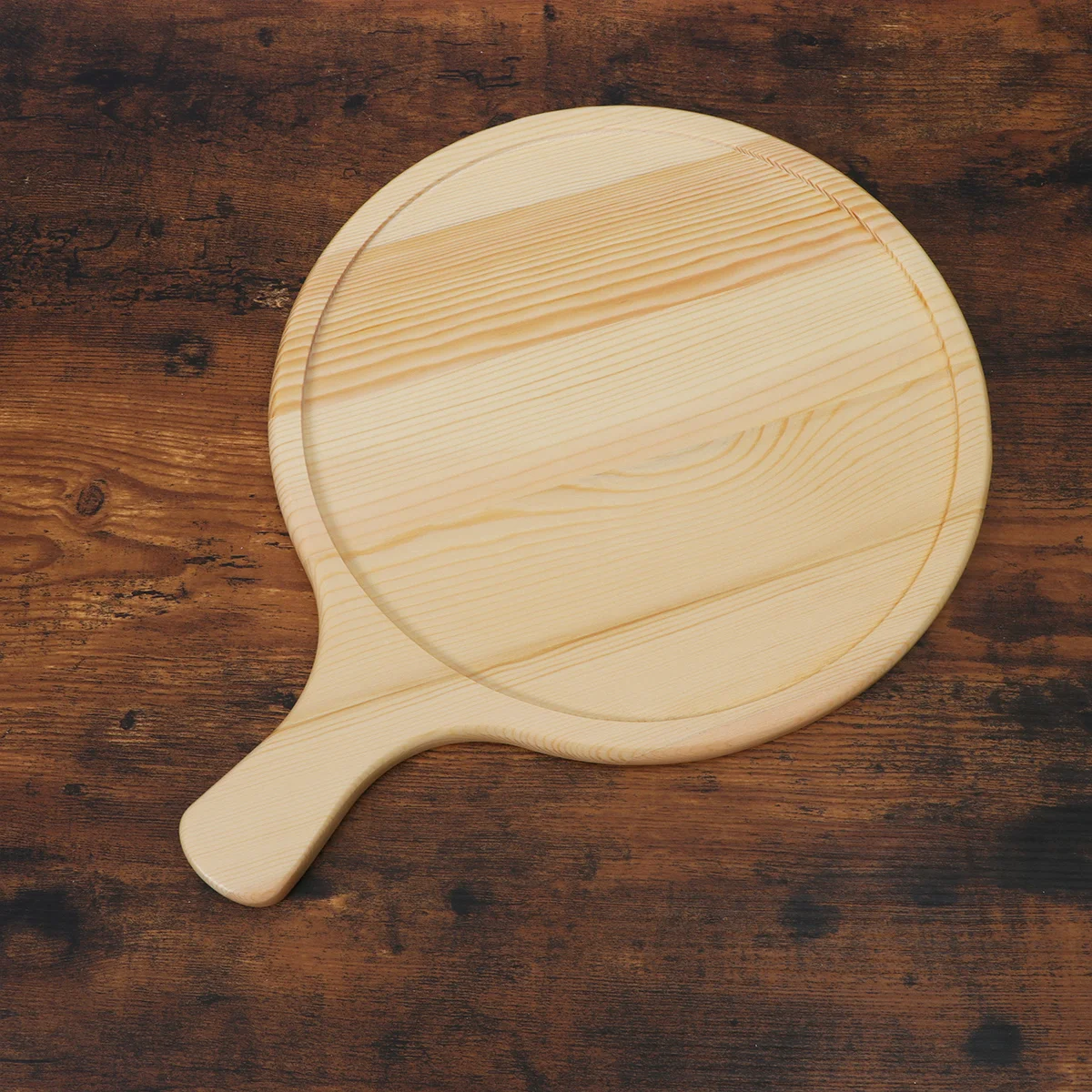 

Wooden Pizza Tray 11Inch Round Pine Wood Serving Plate Natural Grain For Bread Pastry Dinner Tea Serving Tray Kitchen
