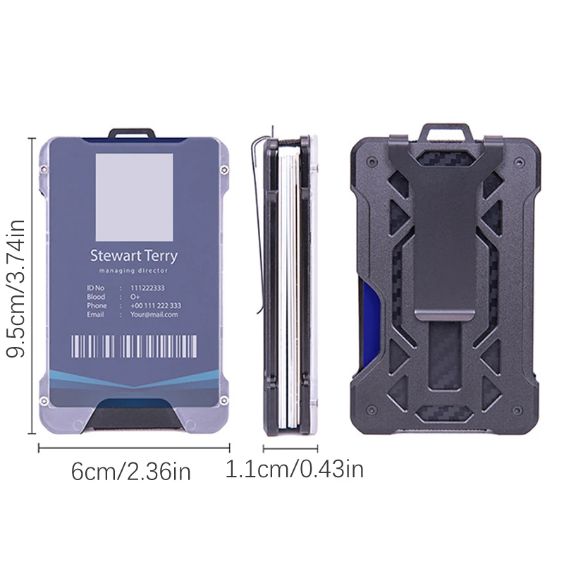 New Outdoor ID Card Holder Wallets Men Rfid Plate Hanging Tag Aluminium Male Luxury Purse Mini Minimalistic Wallet Smart Magic