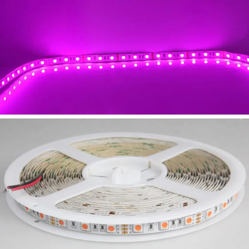 5m 12v Pink LED Strip  5050 Romantic Color KTV Bar Wedding Party Birthday Bedroom Car Atmosphere Decoration Flexible Tape Light