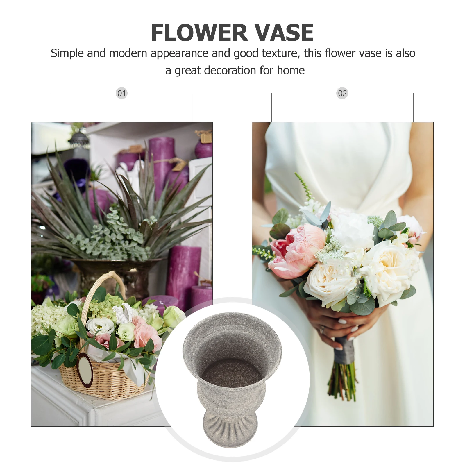 

Rustic Metal Vintage Flower Vase Decorative Tabletop Home Office Wedding Centerpiece Floral Arrangement Container Unique Retro