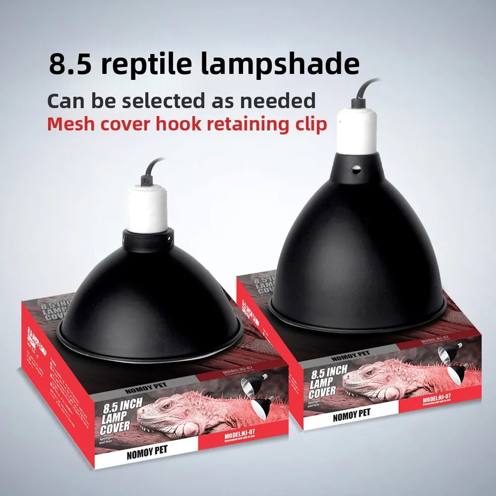 NOMOY 8.5 Inch Reptile Lamp Holder, Ceramic Heating Fixture for Aquarium & Tortoise Basking, E26/E27 Socket with Multiple Plug