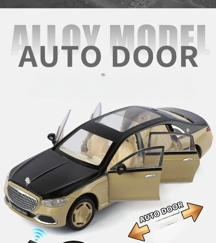 1:24 RC Auto Door S680 Alloy Car Model Sound Light Toy Diecast Alloy Car Model Collectible Gift
