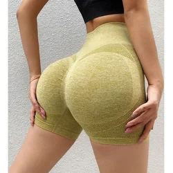 Shorts de yoga taille haute sans couture pour femmes, pantalons de fitness, vêtements de sport assiste, séchage rapide, visage souriant, miel, livraison directe