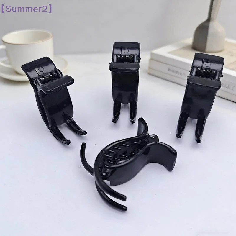 【Xia2】5/10Pcs Black Mini Three-Pronged Hair Clips Korean Non-slip Small Side Bangs Grip Hair Clip Fashion Accessories{S}