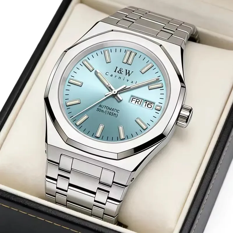 CARNIVAL Mens Mechanical Watch Brand Luxury Original MIYOTA 8205 Movement Automatic Wrist Watches 50m Waterproof for Man Reloj