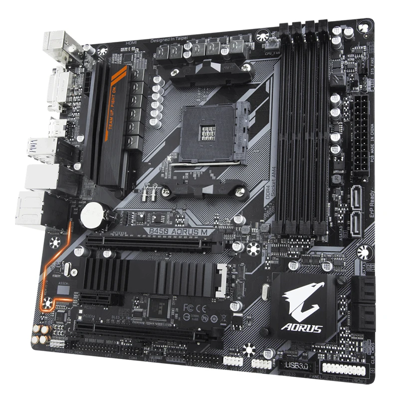 Imagem -03 - Placa-mãe Gigabyte-b450 Aorus m Usado Amd Ryzen Am4 Micro Atx Guarda Térmica M.2 Hdmi Dvi Usb 3.1 Gen Ddr4 Placa-mãe