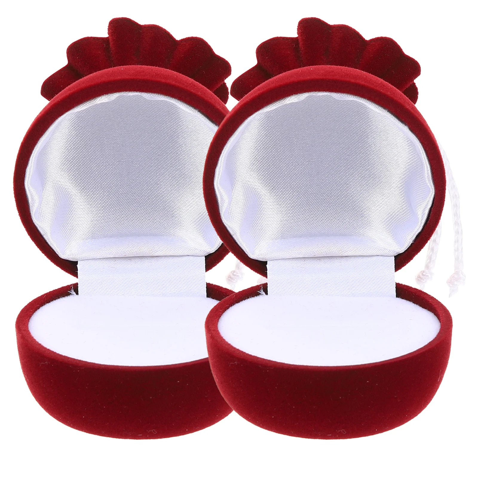

2Pcs Strawberry Jewelry Boxes Delicate Ring Earrings Holder Organizer Travel Storage Case Engagement Gift Ring Box
