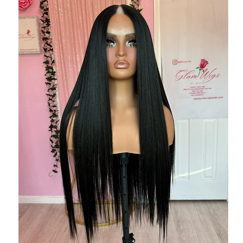 

Черные индийские необработанные 100% человеческие волосы, натуральные 1x4, средние U-образные парики с V-образной частью и зажимами, прямые бесклеевые волосы, повседневная одежда