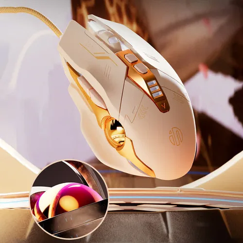 Imagen 2 del producto Ratón para juegos por cable, ratón rosa retroiluminado RGB silencioso, ratón óptico USB para Gamer para ordenador portátil, PC, ordenador de escritorio, regalo de oficina