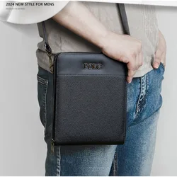 Men's casual crossbody bag, large capacity, personalized, fashionable, business men's chest bag, hand-held handbag