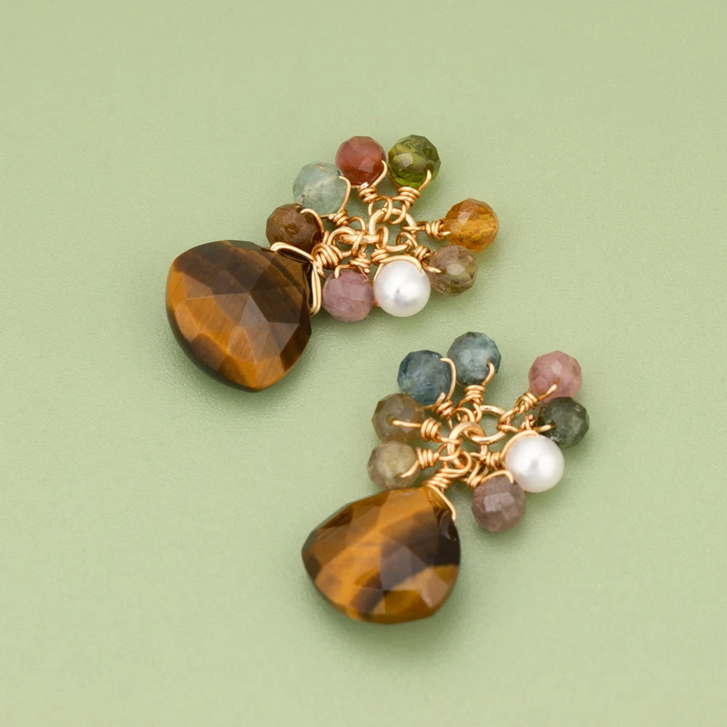 assoonas, 2 Stück/Lot, MI07, Schmuckzubehör, 18k vergoldet, Kupfer, Naturstein, handgefertigt, DIY-Anhänger, Schmuckherstellung – Detail 6