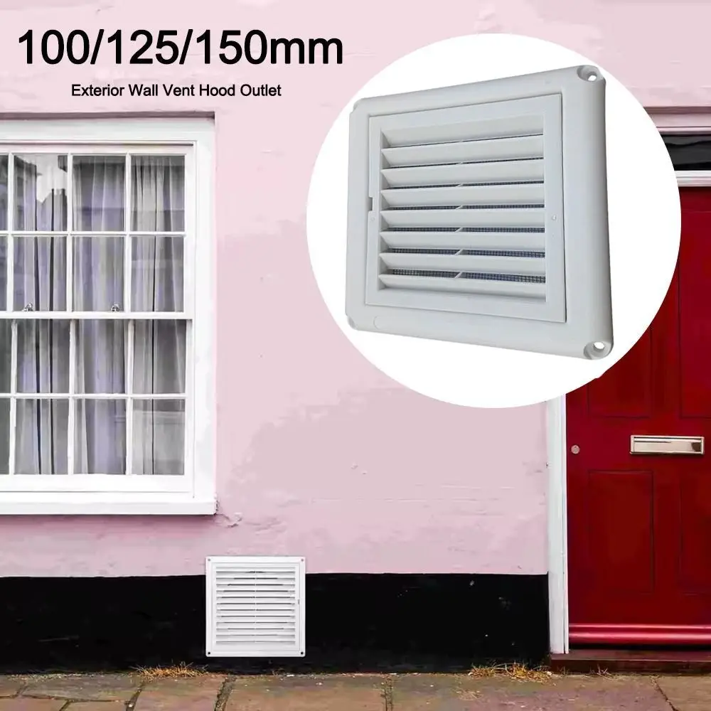 With Flaps Air Vent Grille Ventilation Cover 150*150mm/200*200mm Louver Vent Heating Cooling Vents Plate With Insect Screen PP