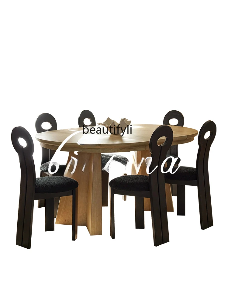 

Solid Wood Dining Table and Chair/Household Wood Color Ellipse Dining Table/Dining Room Dining Table