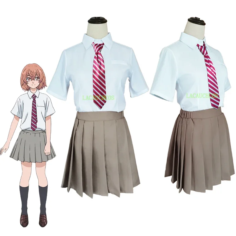 Anime Tokyo Revengers Tachibana Hinata Cosplay Costumes JK School uniform Suit Shirt Tie Skirt Socks Wig Halloween Anime clothes