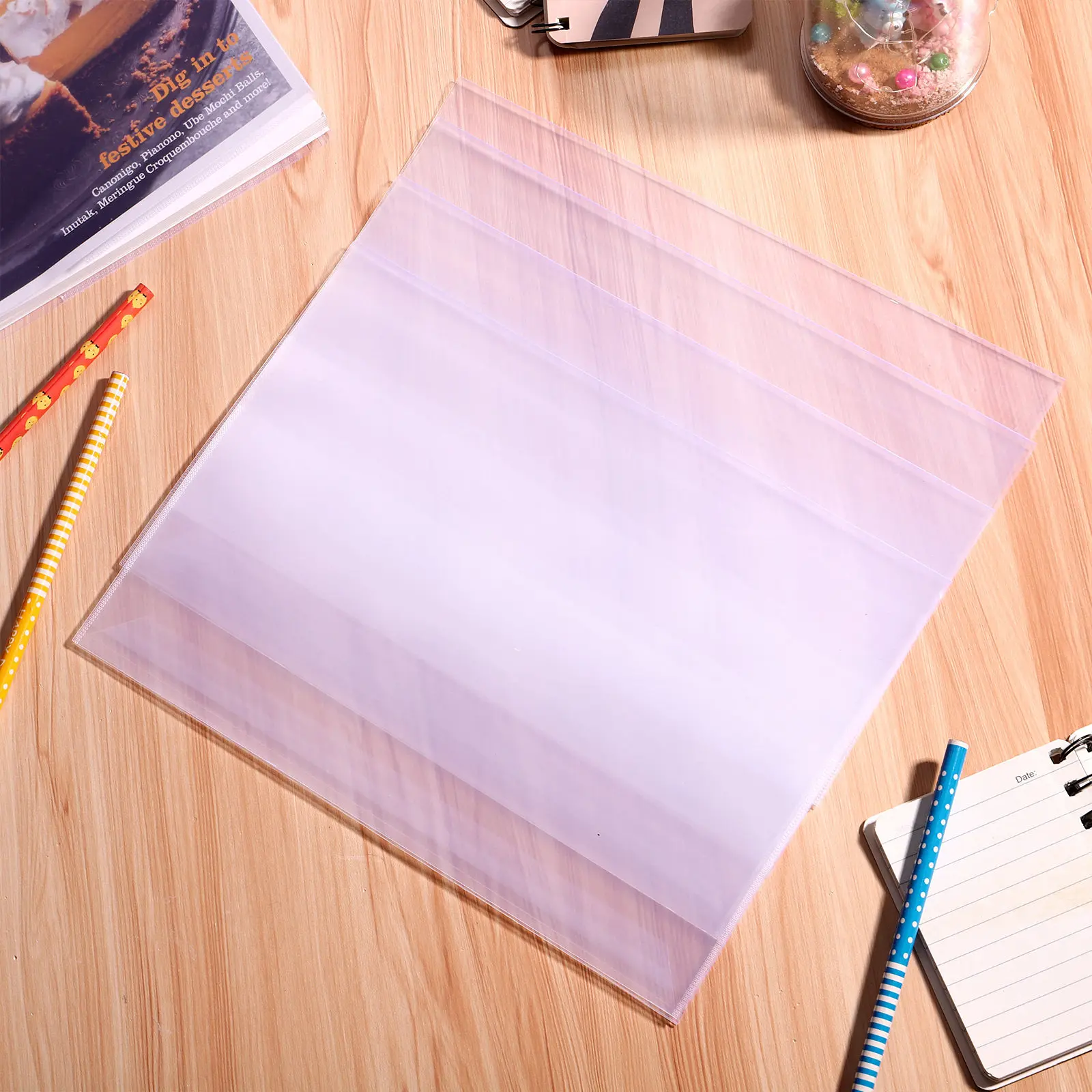 5Pcs PP Book Cover Waterproof Transparent Reusable Textbook Cover Protective for School Learning Materials 16K